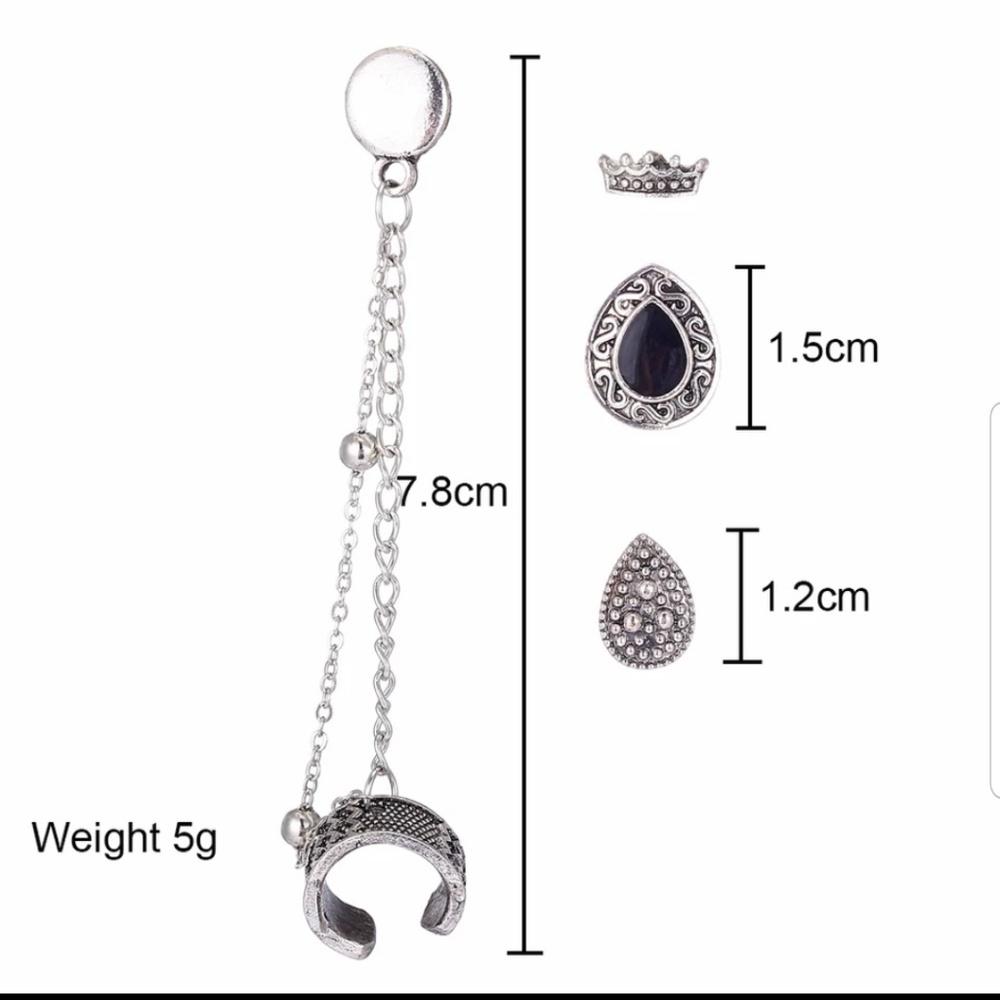 *Daphne * Cuff and Post Chain Earring - Picture 4 of 5